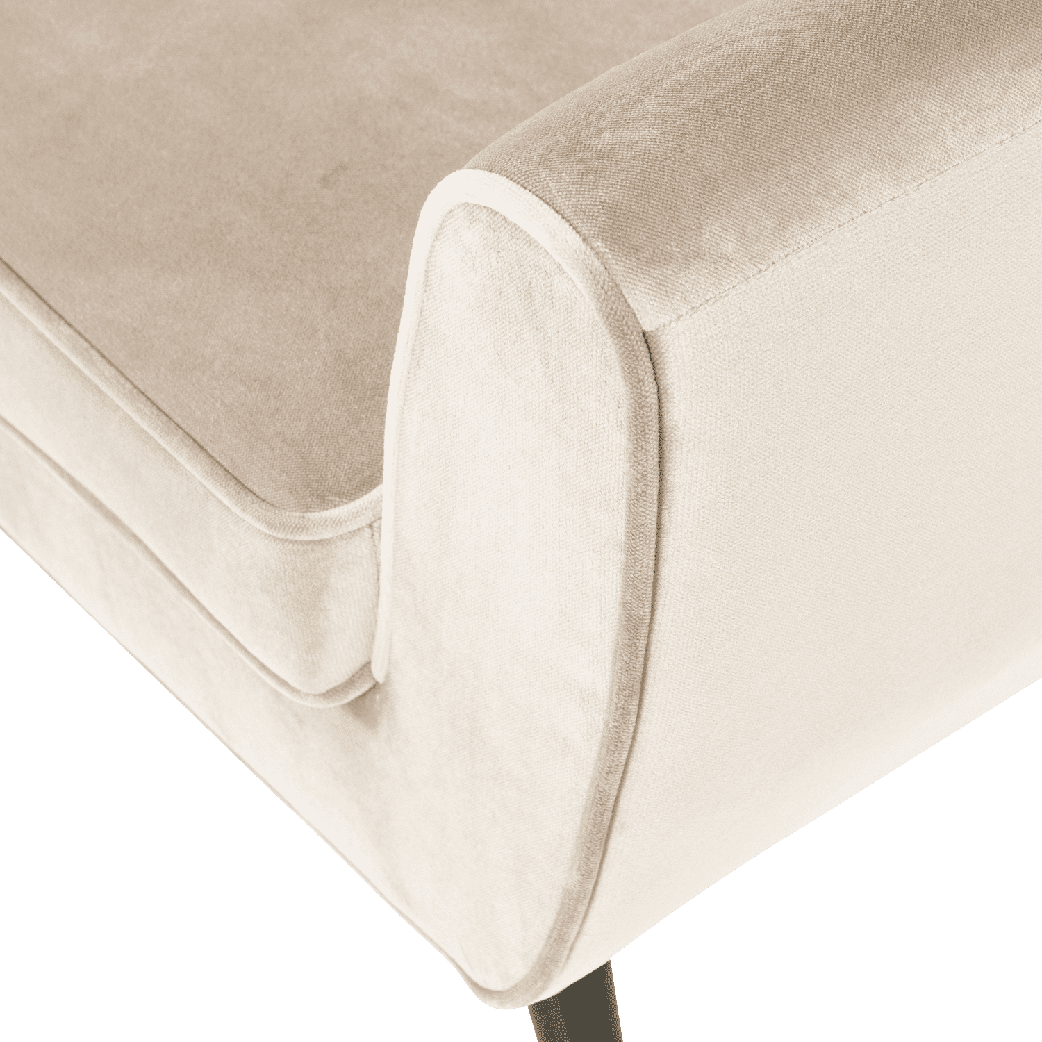 WOOOD Rocco fauteuil velvet off white Wit Fauteuil