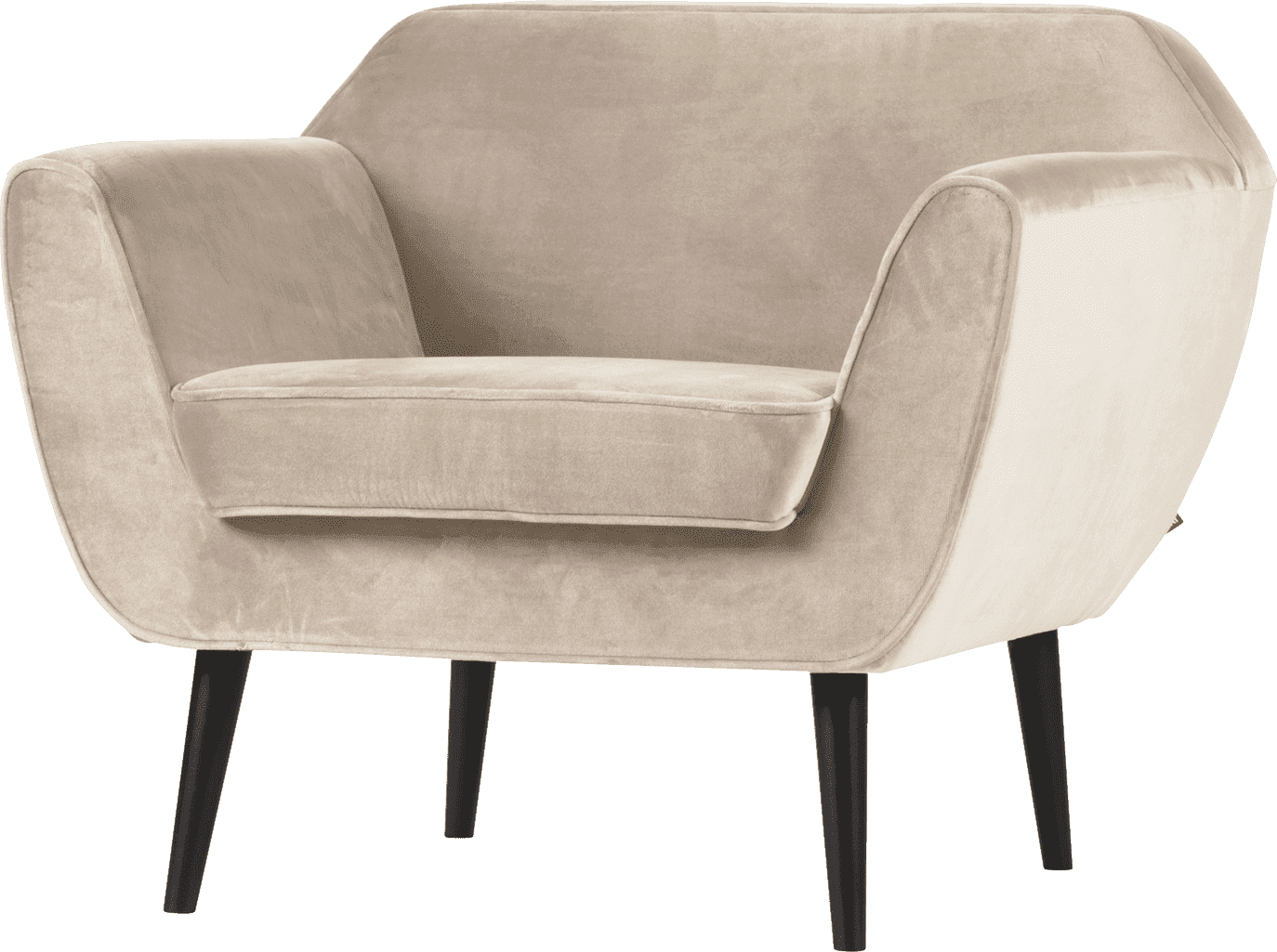 WOOOD Rocco fauteuil velvet off white Wit Fauteuil