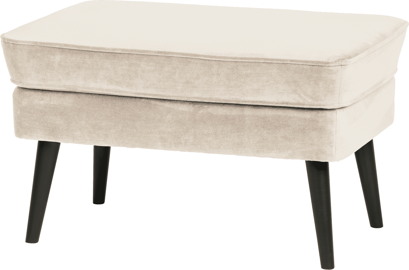 WOOOD Rocco hocker velvet off white Wit Hocker