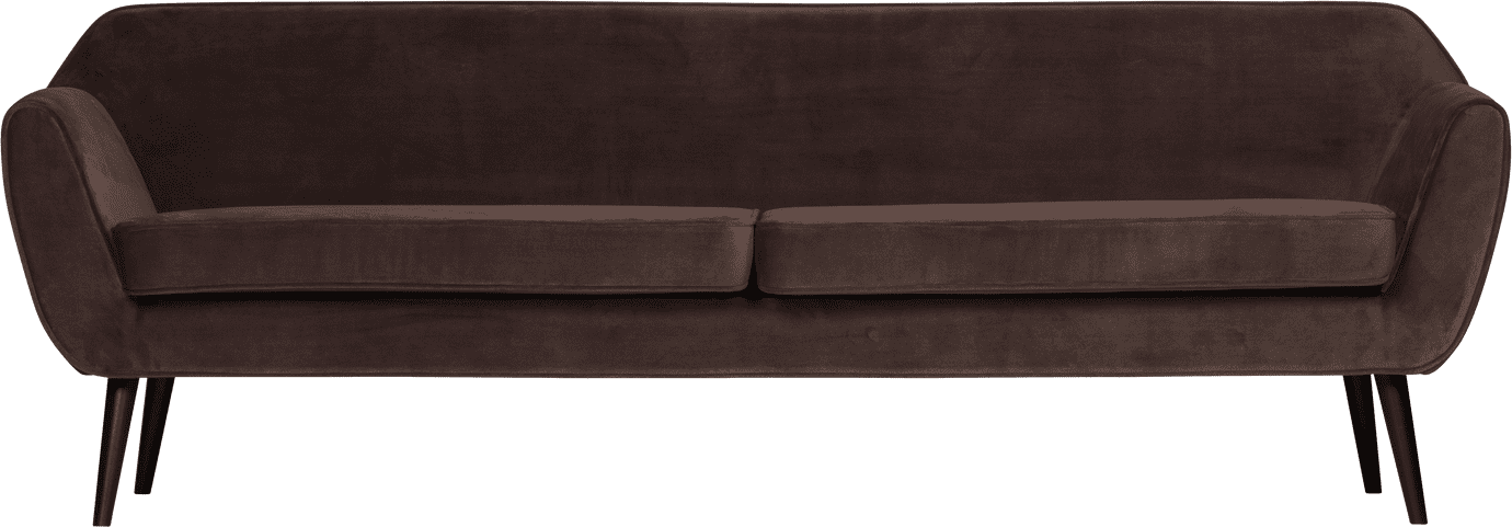 WOOOD Rocco xl 230cm velvet donkerbruin Donkerbruin 4-zitsbank