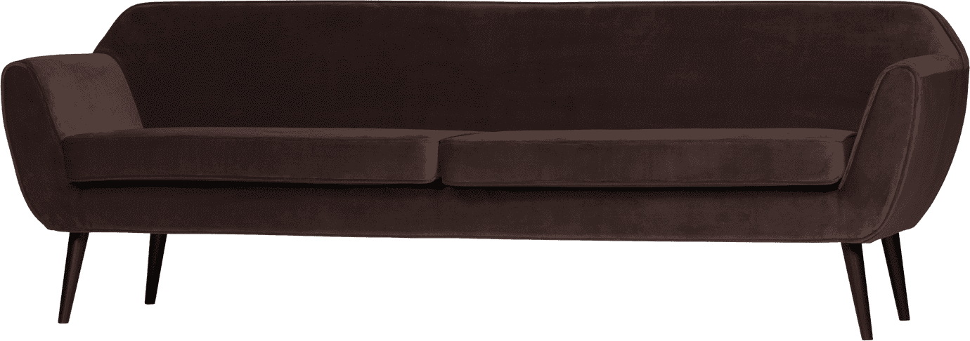 WOOOD Rocco xl 230cm velvet donkerbruin Donkerbruin 4-zitsbank