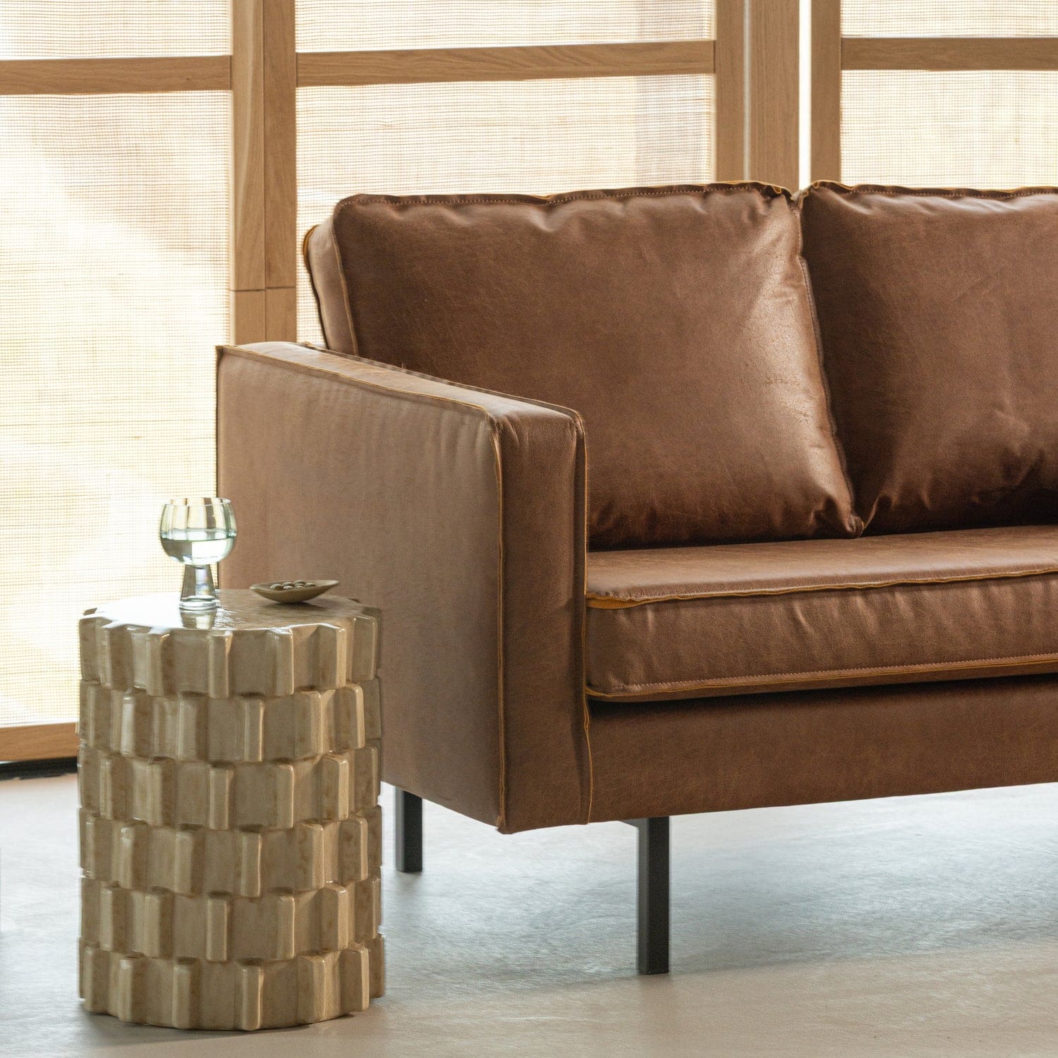 WOOOD Rodeo 2-zitsbank ecoleer cognac Cognac 2-zitsbank