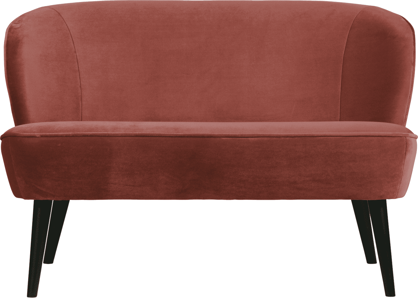 WOOOD Sara bankje velvet bordeauxrood Bordeaux 2-zitsbank