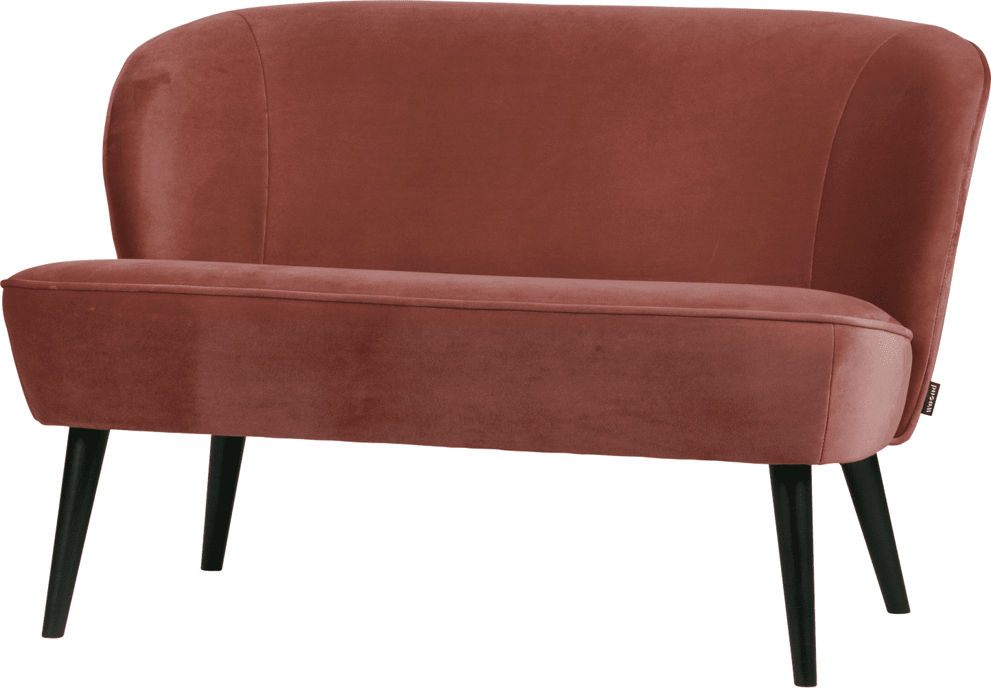 WOOOD Sara bankje velvet bordeauxrood Bordeaux 2-zitsbank