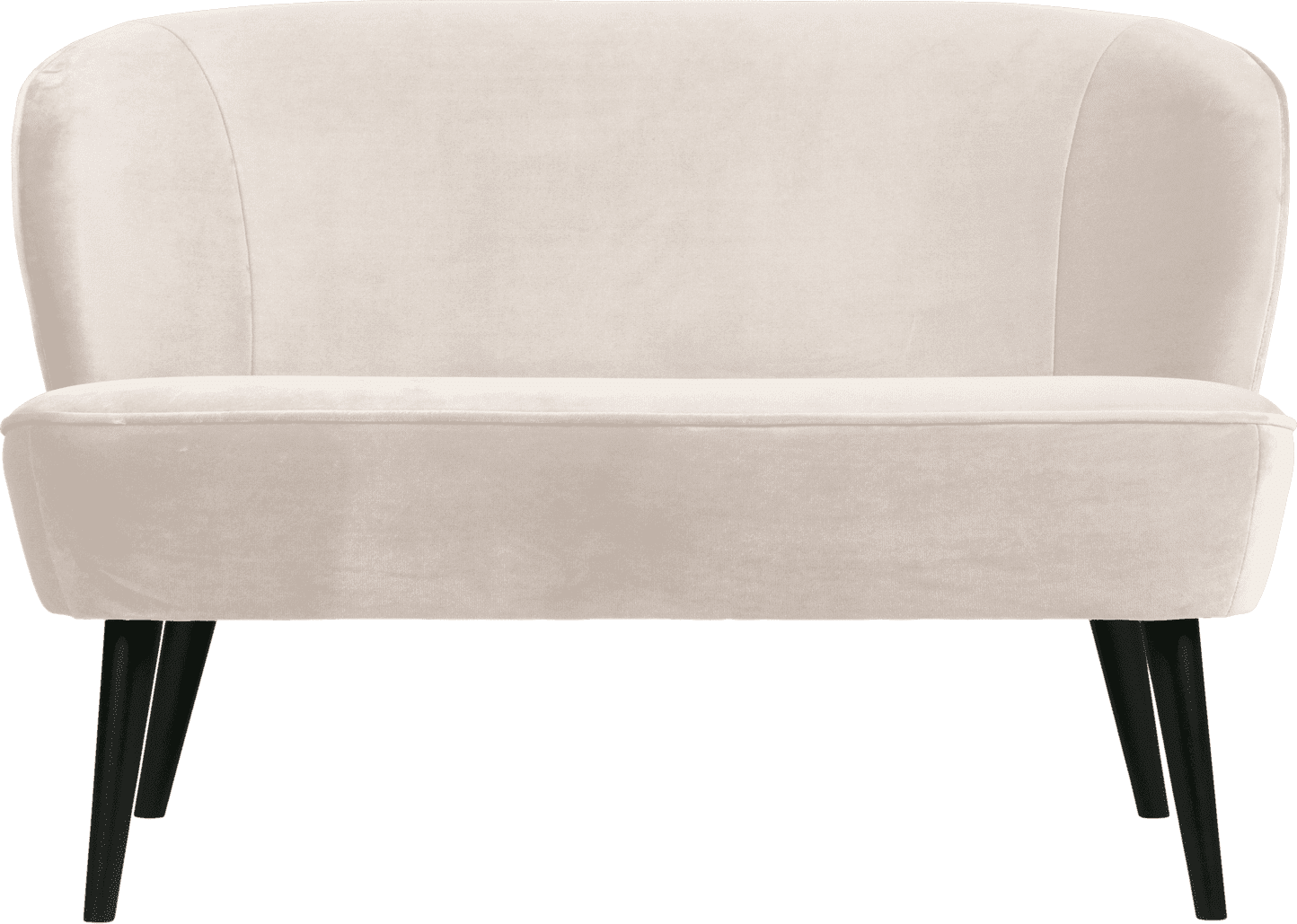WOOOD Sara bankje velvet off white Wit Poef
