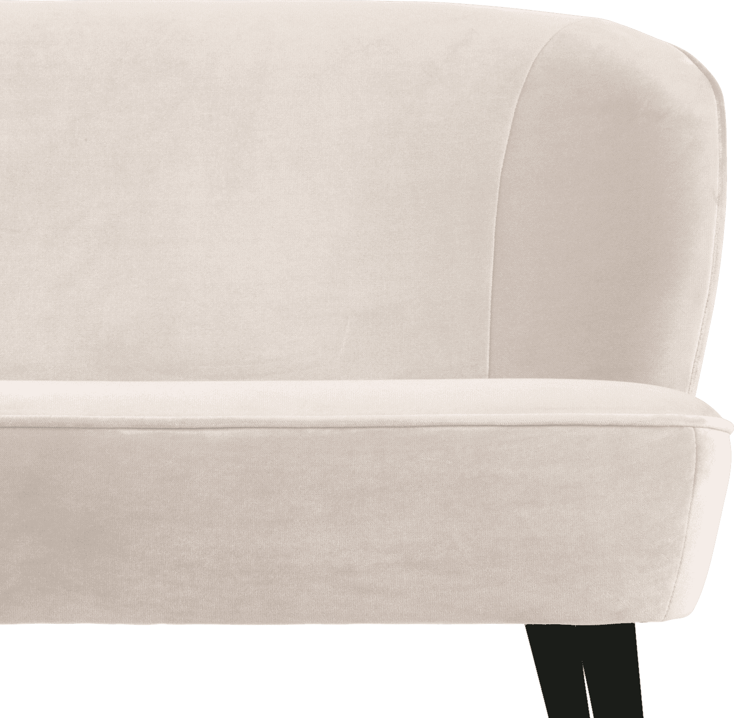 WOOOD Sara bankje velvet off white Wit Poef