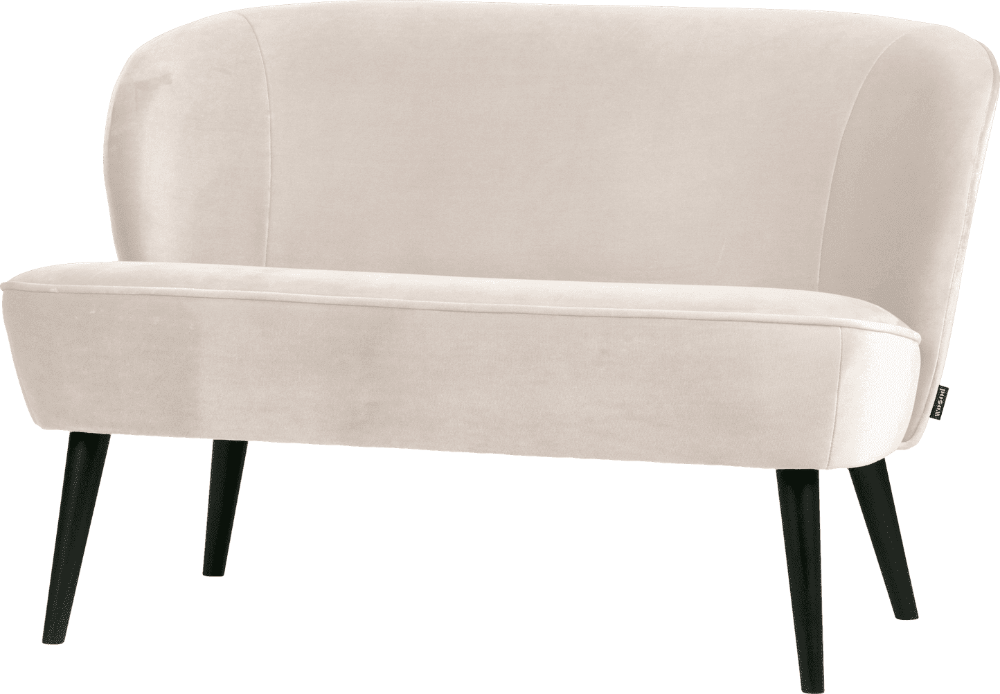 WOOOD Sara bankje velvet off white Wit Poef