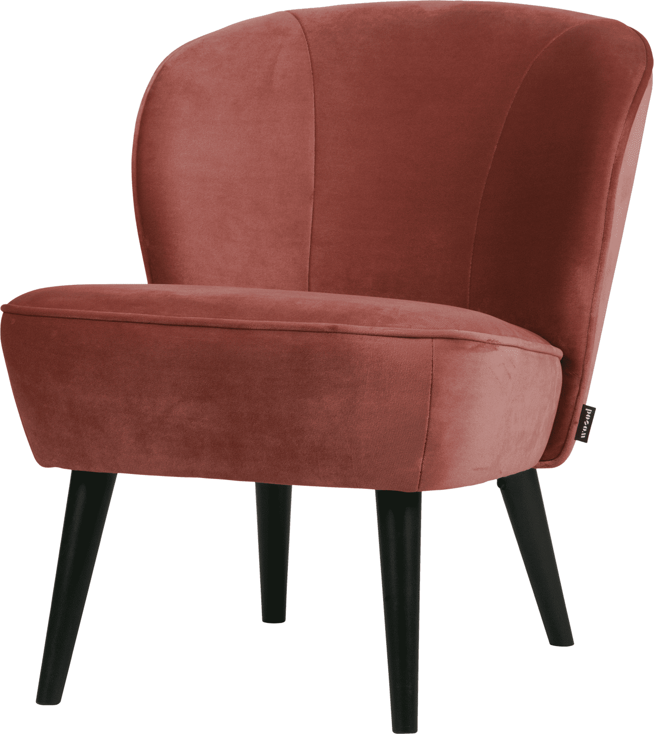 WOOOD Sara fauteuil velvet bordeauxrood Bordeaux Fauteuil