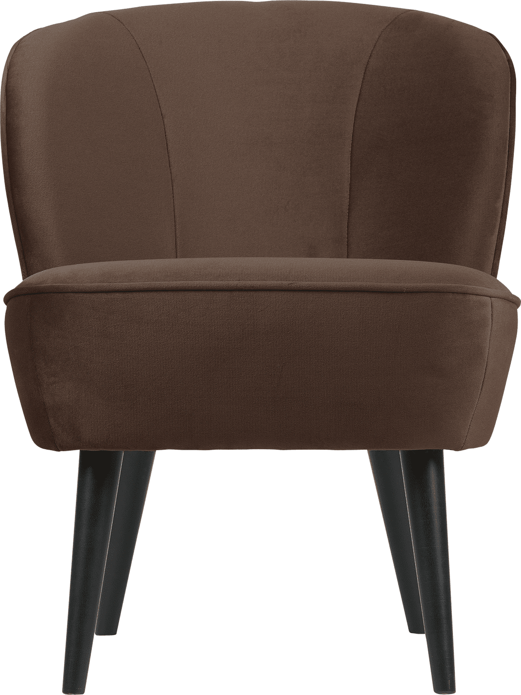 WOOOD Sara fauteuil velvet donkerbruin Donkerbruin Fauteuil