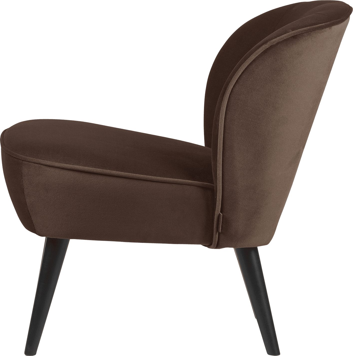 WOOOD Sara fauteuil velvet donkerbruin Donkerbruin Fauteuil