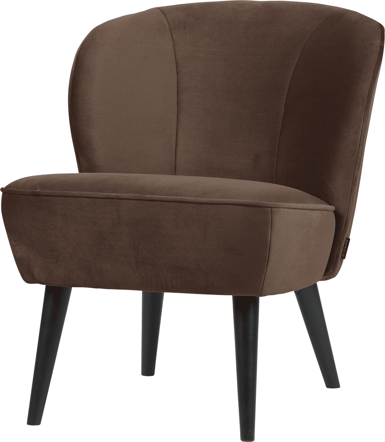 WOOOD Sara fauteuil velvet donkerbruin Donkerbruin Fauteuil
