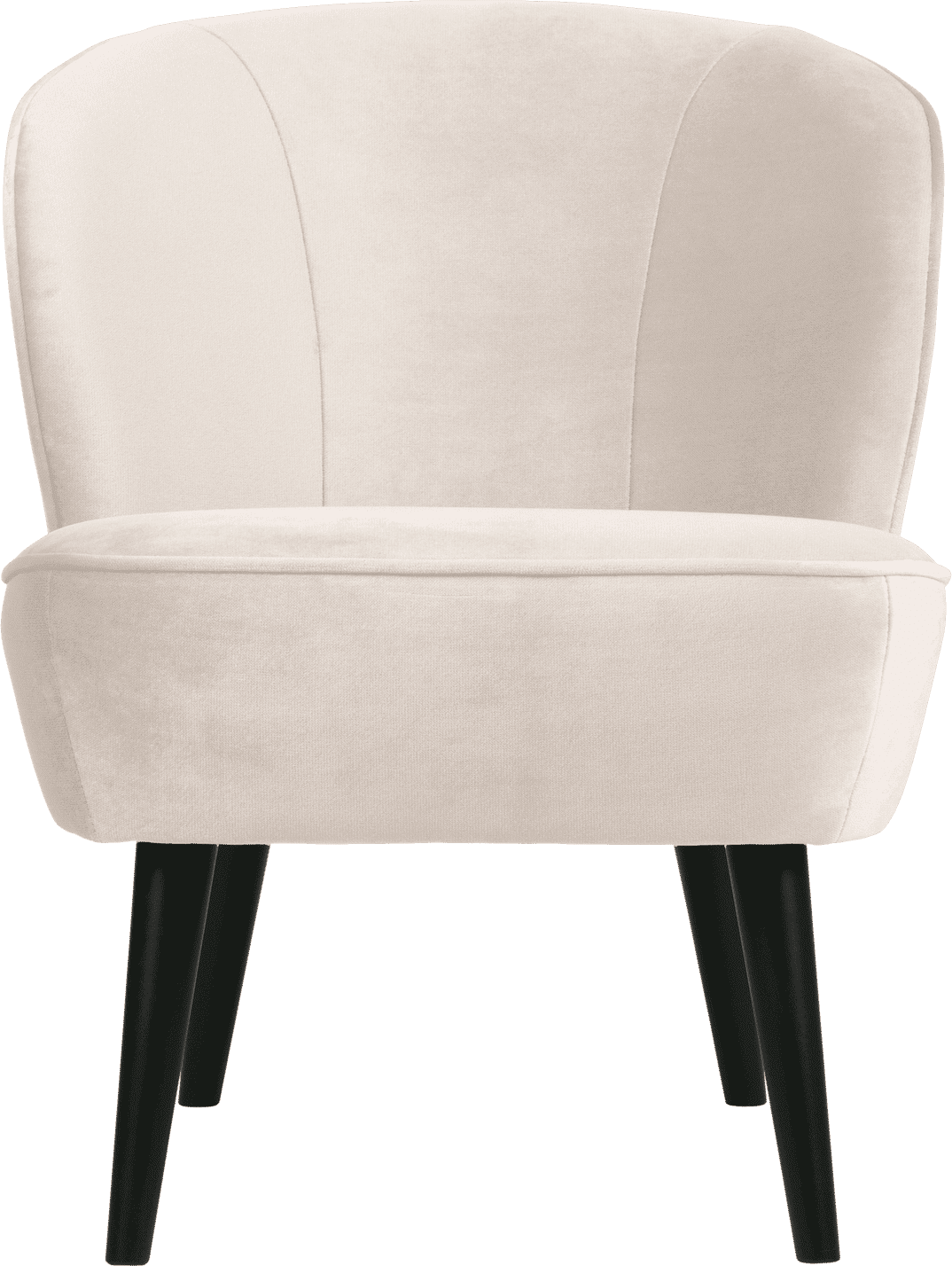 WOOOD Sara fauteuil velvet off white Wit Fauteuil