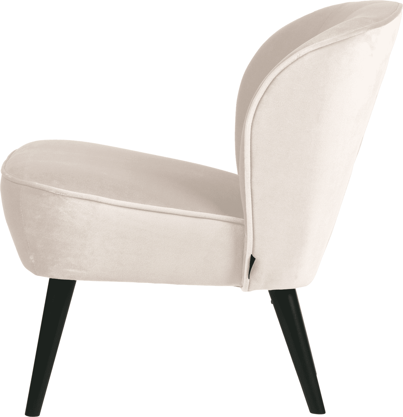 WOOOD Sara fauteuil velvet off white Wit Fauteuil