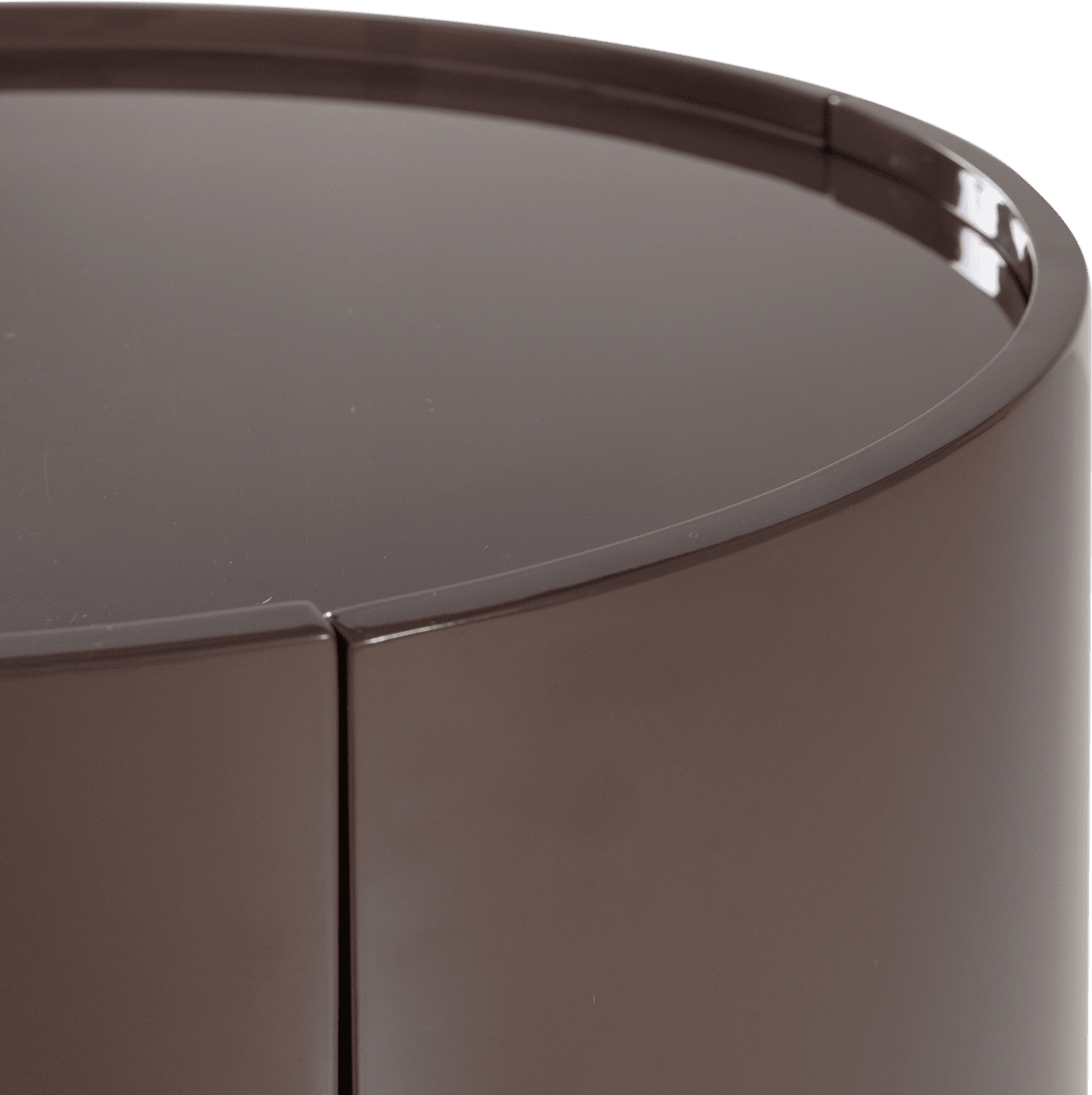 WOOOD Sera ronde kast 135xo45cm hout hoogglans donkerbruin Donkerbruin Bergkast|Kast