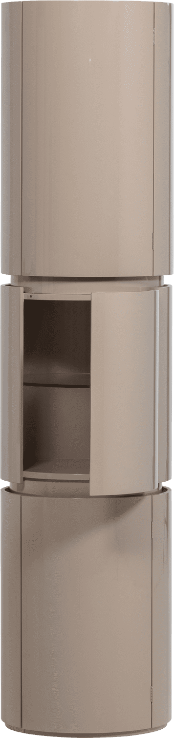 WOOOD Sera ronde kast 188xo45cm hout hoogglans zand Bruin|Beige Bergkast|Kast