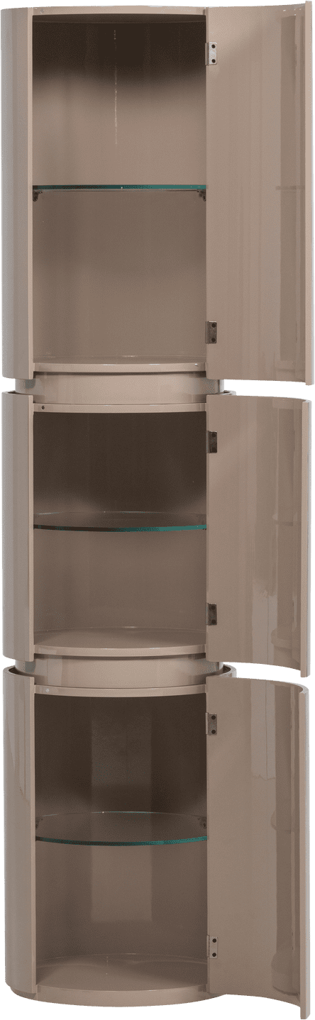 WOOOD Sera ronde kast 188xo45cm hout hoogglans zand Bruin|Beige Bergkast|Kast