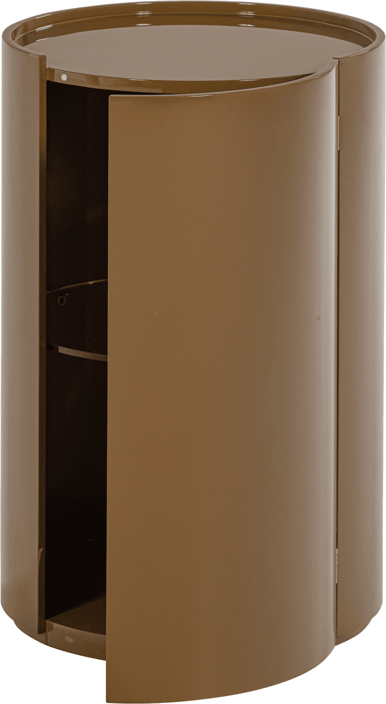WOOOD Sera ronde kast 72xo45cm hout hoogglans honinggeel Geel Bergkast|Kast