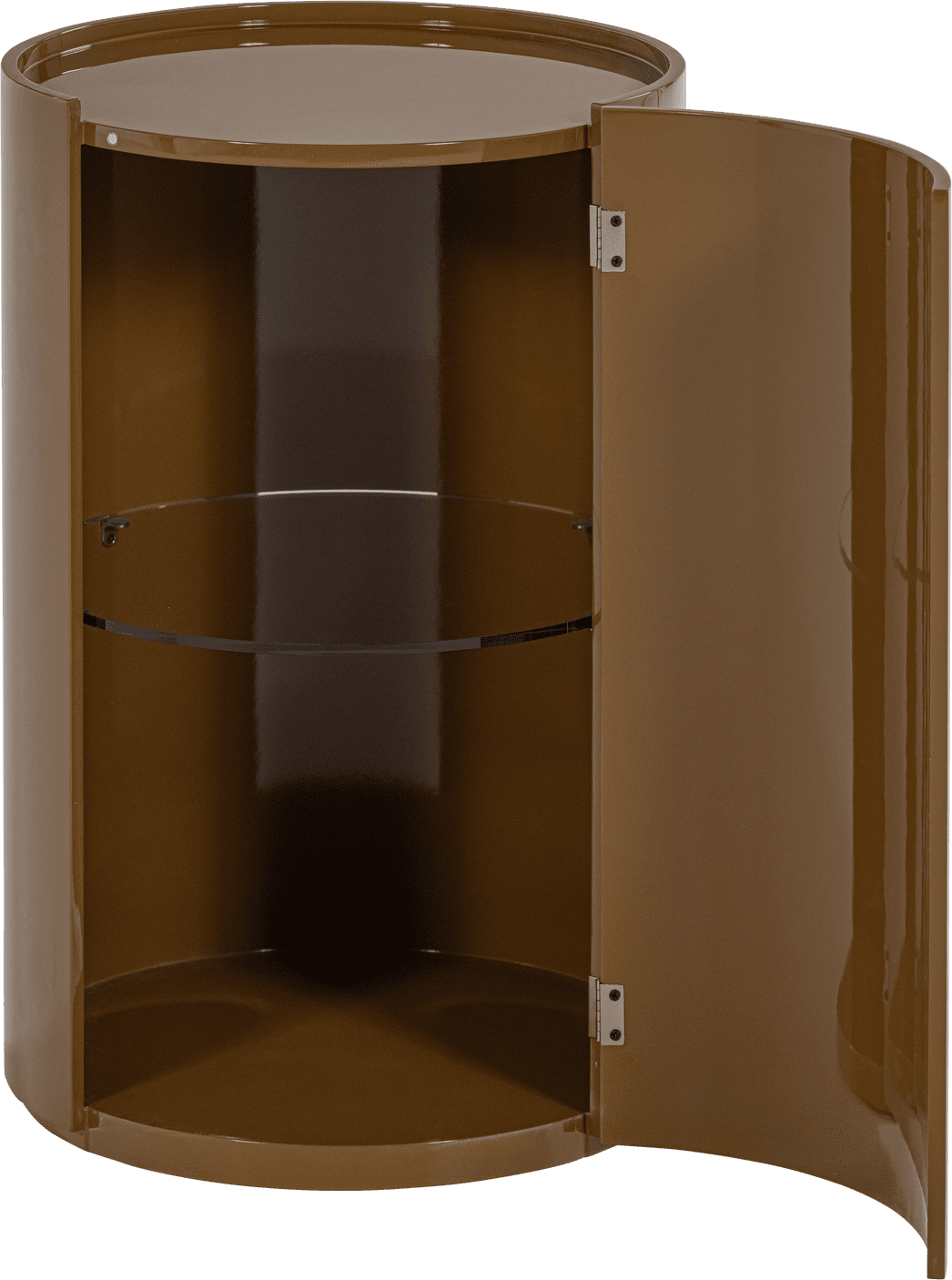 WOOOD Sera ronde kast 72xo45cm hout hoogglans honinggeel Geel Bergkast|Kast
