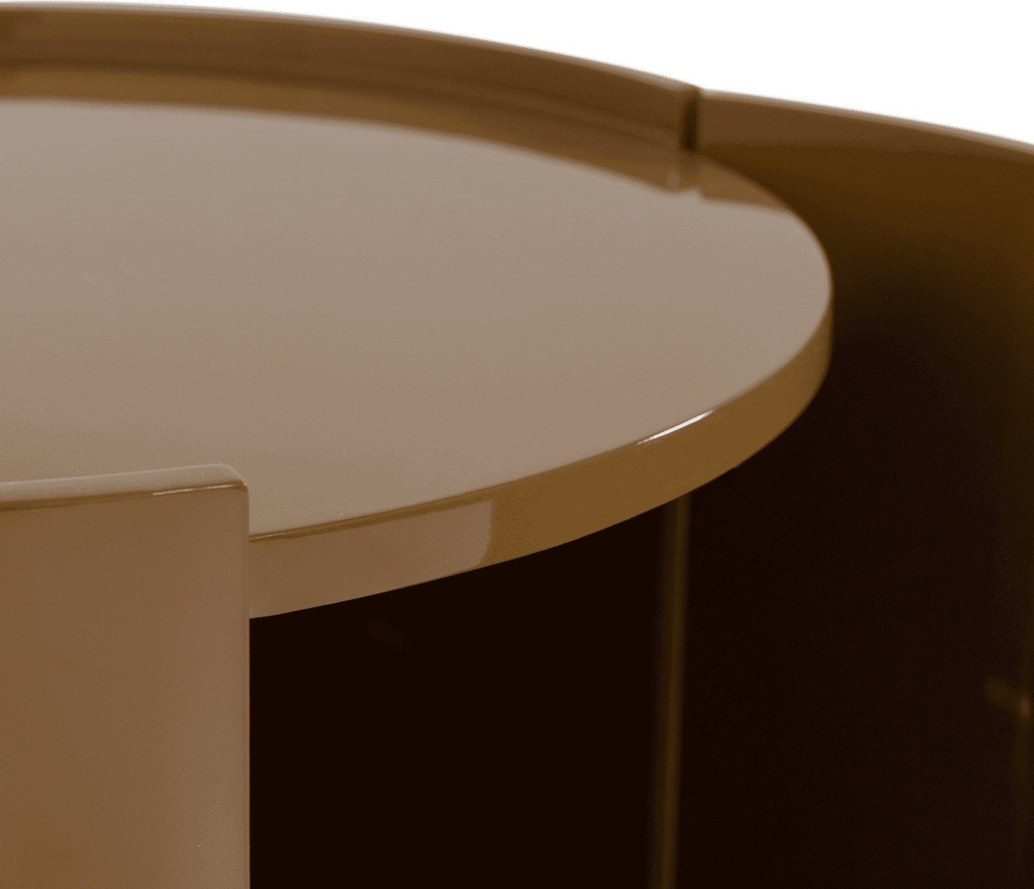 WOOOD Sera ronde kast 72xo45cm hout hoogglans honinggeel Geel Bergkast|Kast