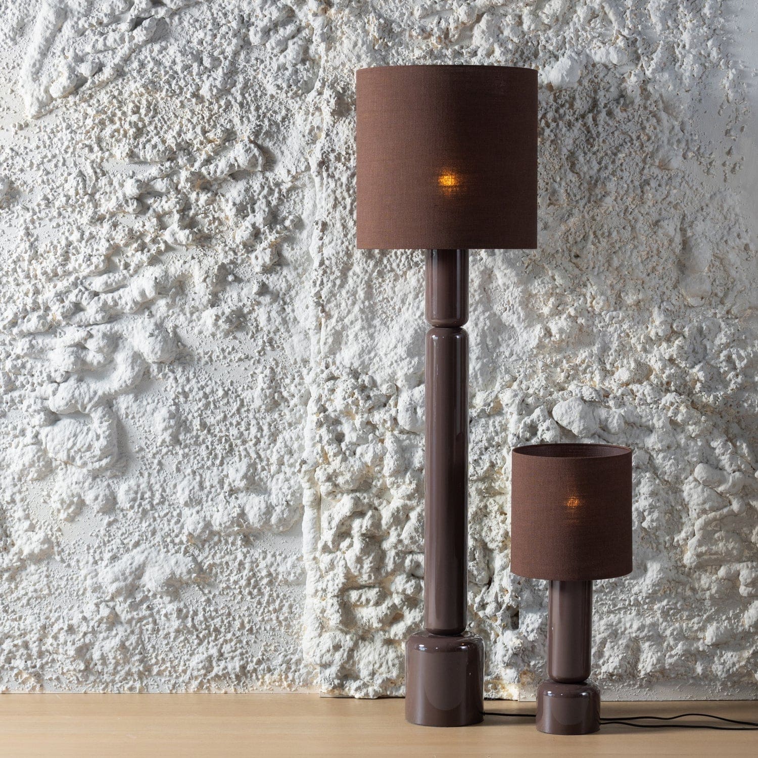 WOOOD Zivian vloerlamp hout hoogglans donkerbruin Donkerbruin Vloerlamp