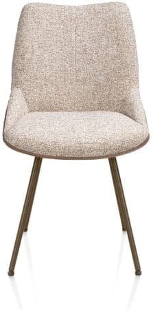 Xooon Mats eetkamerstoel - 4-pootjes - steelbrown - pala cognac + luton koper Cognac Eetkamerstoel