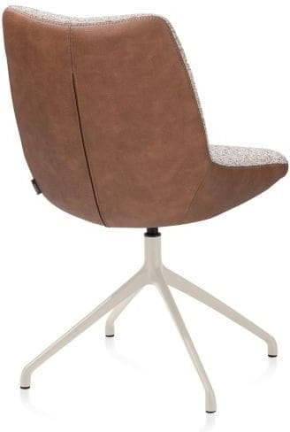 Xooon Mats eetkamerstoel - draaibaar - creme - pala cognac + luton koper Cognac Eetkamerstoel