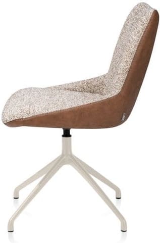 Xooon Mats eetkamerstoel - draaibaar - creme - pala cognac + luton koper Cognac Eetkamerstoel