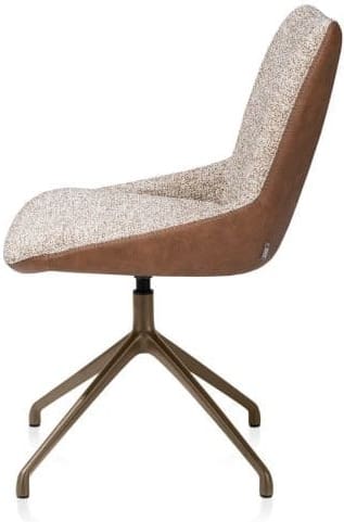 Xooon Mats eetkamerstoel - draaibaar - steelbrown - pala cognac + luton koper Cognac Eetkamerstoel