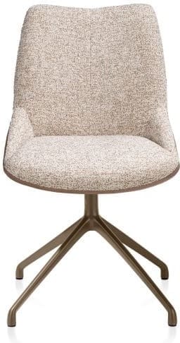 Xooon Mats eetkamerstoel - draaibaar - steelbrown - pala cognac + luton koper Cognac Eetkamerstoel