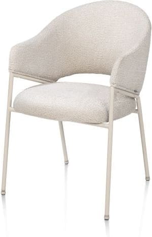 Xooon Noel armstoel incl pocketvering stof sevilla creme frame creme Beige|Wit Armstoel