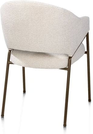 Xooon Noel armstoel incl pocketvering stof sevilla creme frame steelbrown - creme Beige|Wit Armstoel