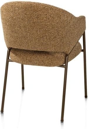 Xooon Noel armstoel incl pocketvering stof sevilla creme frame steelbrown - okergeel Geel Armstoel
