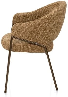 Xooon Noel armstoel incl pocketvering stof sevilla creme frame steelbrown - okergeel Geel Armstoel