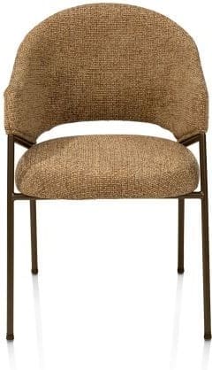 Xooon Noel armstoel incl pocketvering stof sevilla creme frame steelbrown - okergeel Geel Armstoel
