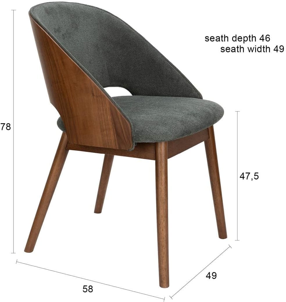 Eetkamerstoel Velore Green Dutchbone Eetkamerstoel ZVR1001640