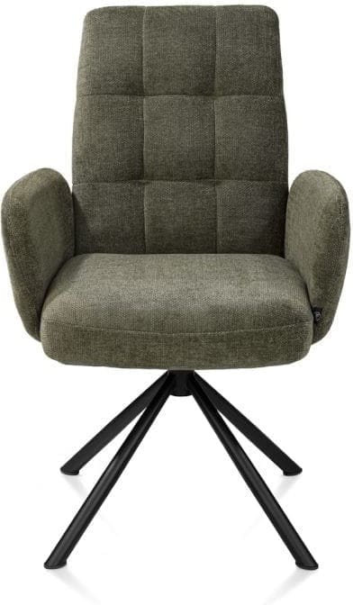 Henders & Hazel Silva armstoel - stof livigno - draaibaar - greep - pocket - donkergroen Armstoel