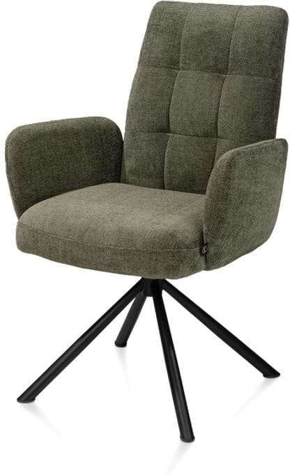 Henders & Hazel Silva armstoel - stof livigno - draaibaar - greep - pocket - donkergroen Armstoel