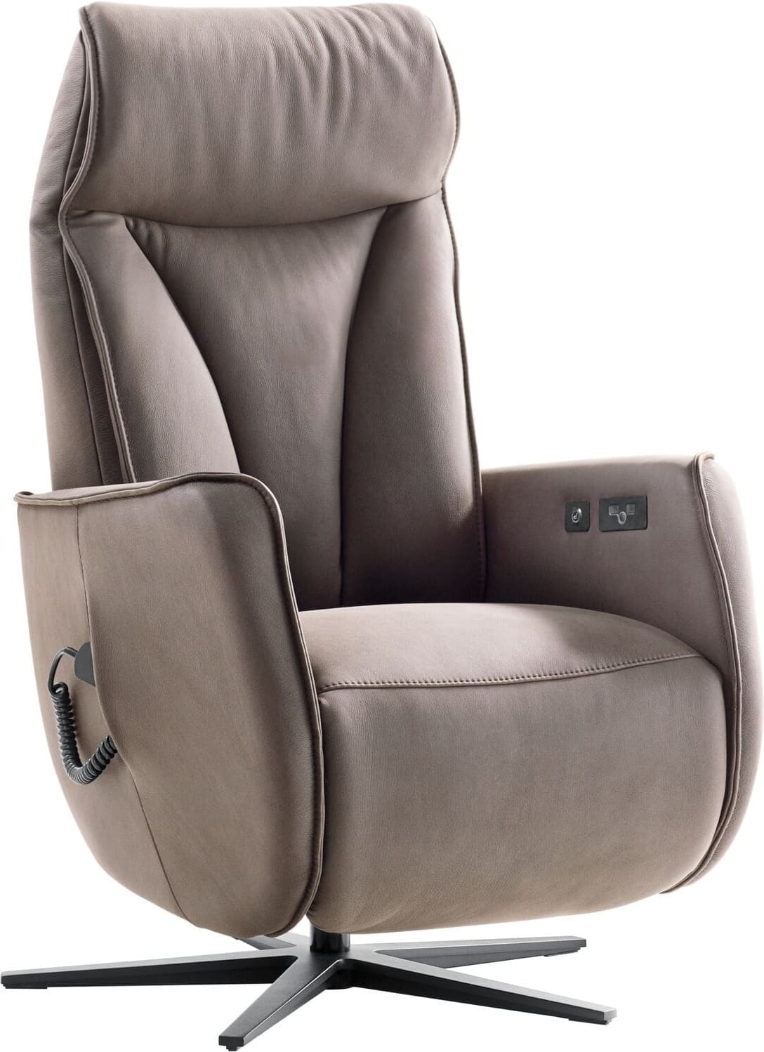 INHOUSE Relaxfauteuil Lerira met sta-op M bruin leer Bruin Fauteuil