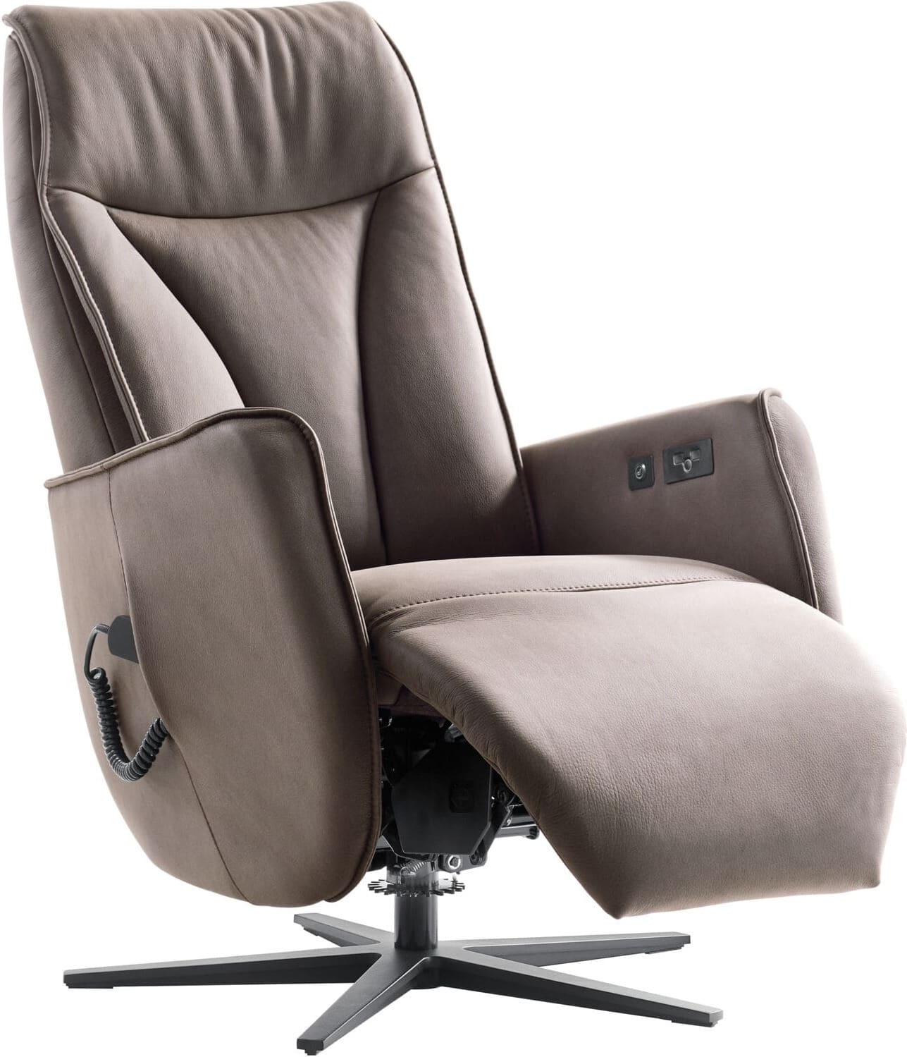 INHOUSE Relaxfauteuil Lerira met sta-op M bruin leer Bruin Fauteuil