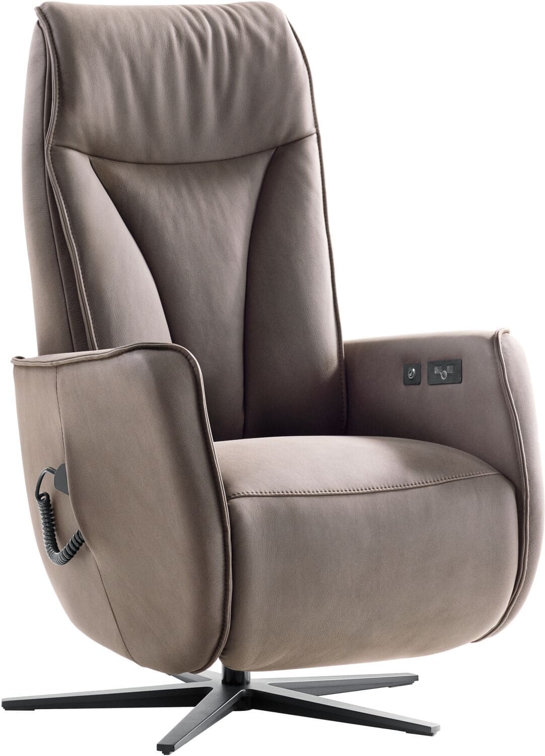 INHOUSE Relaxfauteuil Lerira met sta-op M bruin leer Bruin Fauteuil
