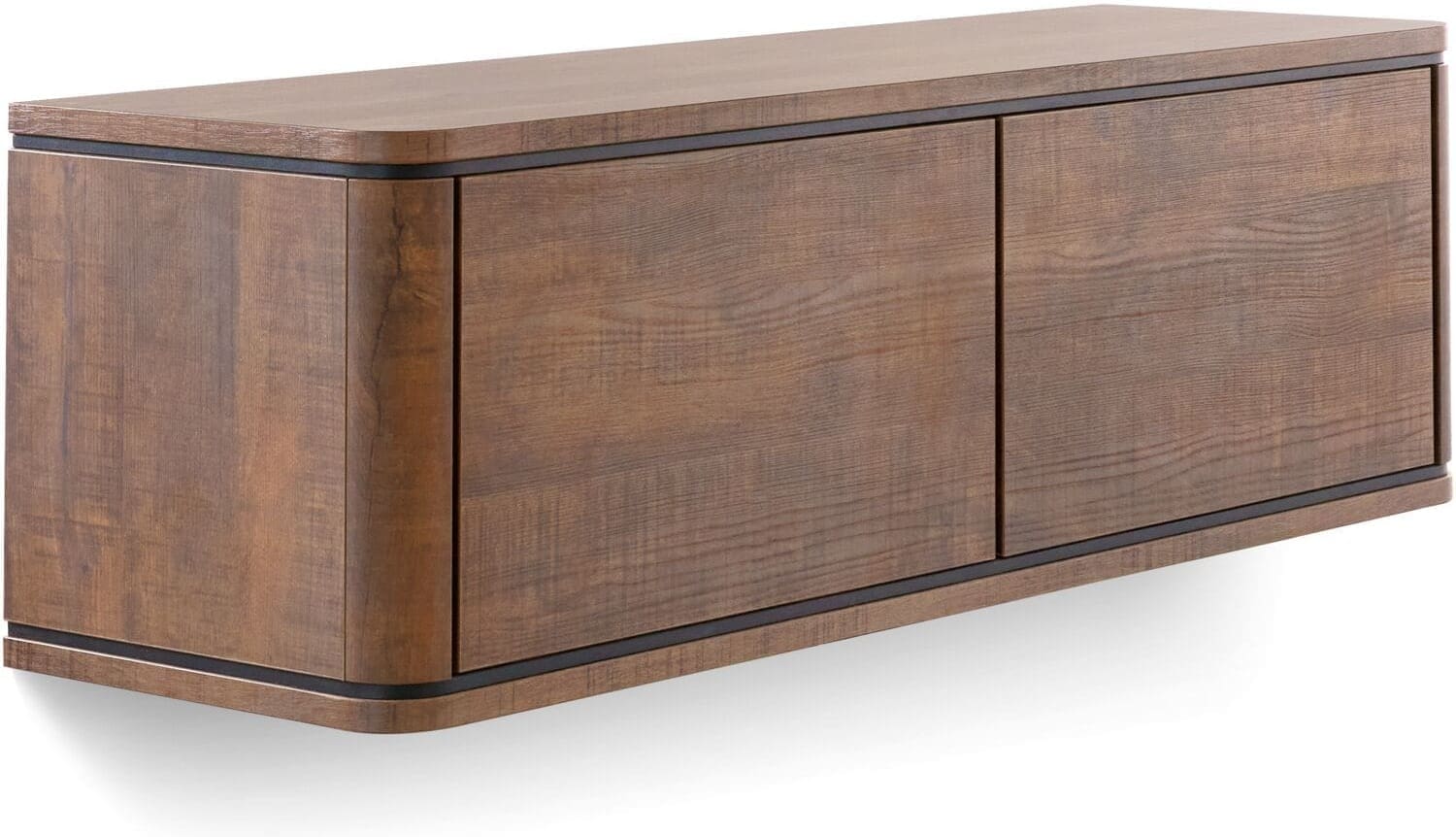 INHOUSE TV-meubel Lantani 2-deurs hangend dark mango Bruin|Naturel Tv-meubel|Tv-dressoir