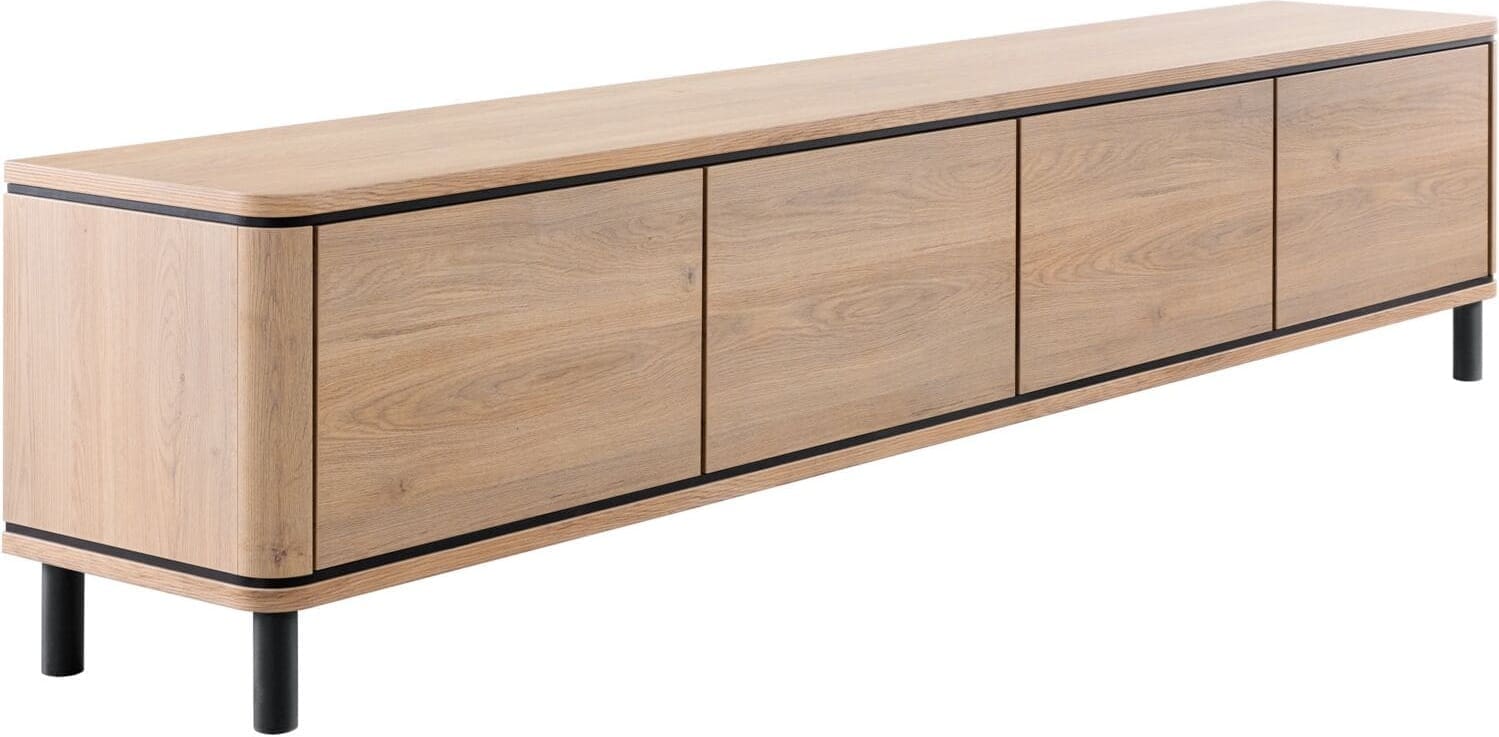 INHOUSE TV-meubel Lantani 4-deurs oud eiken Bruin Tv-meubel|Tv-dressoir