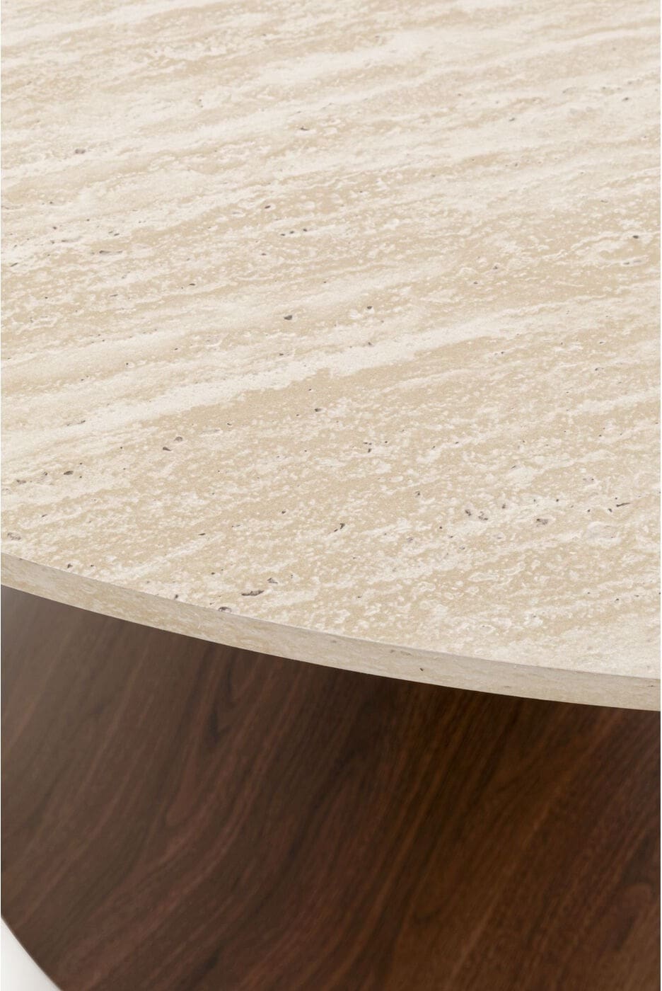 Tafel Cono Travertin Walnut Ø120cm Kare Design Eettafel 71533