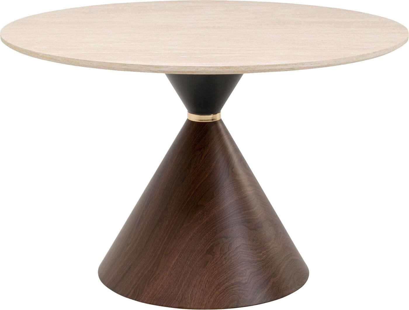 Tafel Cono Travertin Walnut Ø120cm Kare Design Eettafel 71533