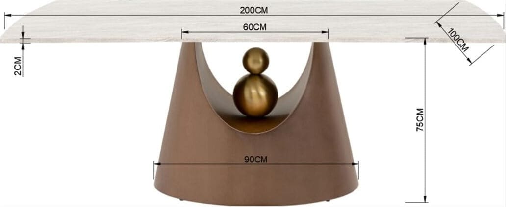 Tafel Geraldo 200x100cm Kare Design Eettafel 71634