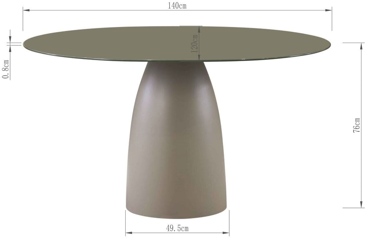 Tafel Terry 140x120cm Kare Design Eettafel 71587