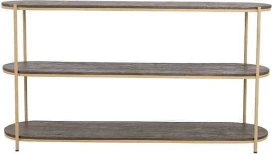 Light & Living Bijzettafel Qio - hout olie bruin+mat beige Bruin Bijzettafel