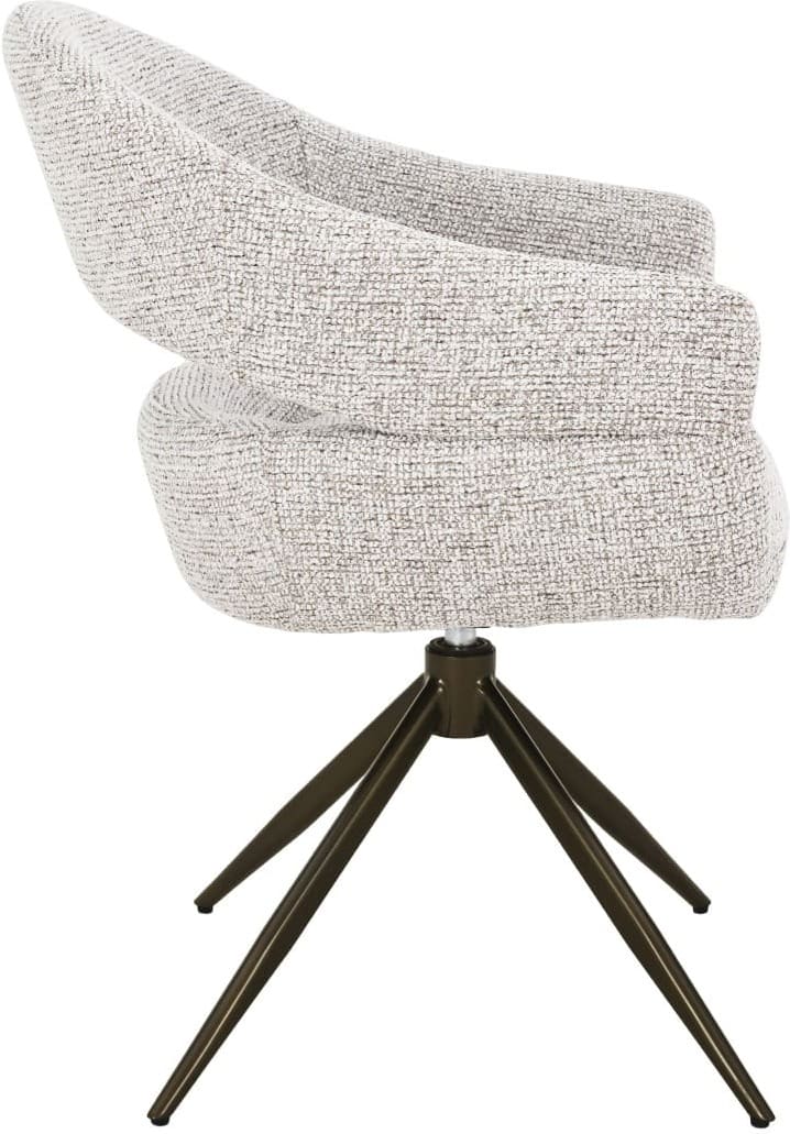 Livingfurn Eetkamerstoel Linn Beige Bronze Beige|Wit Eetkamerstoel
