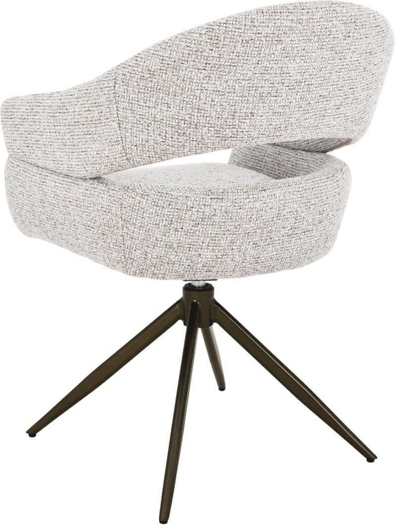 Livingfurn Eetkamerstoel Linn Beige Bronze Beige|Wit Eetkamerstoel