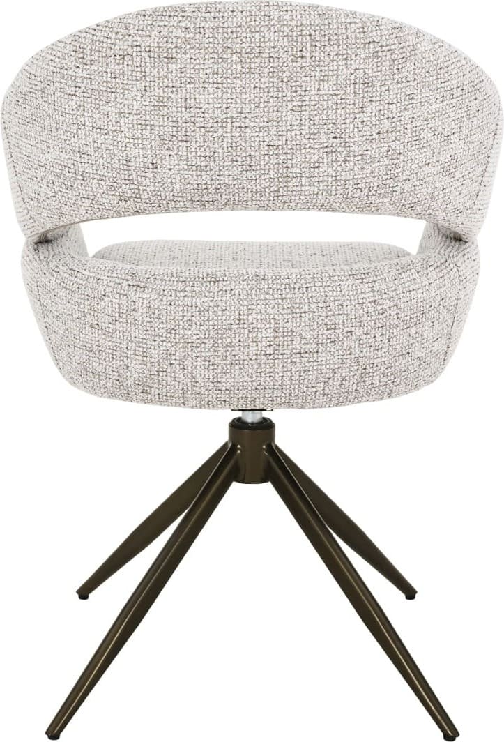 Livingfurn Eetkamerstoel Linn Beige Bronze Beige|Wit Eetkamerstoel